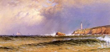 Alfred Thompson Bricher : Coastal Scene with Lighthouse